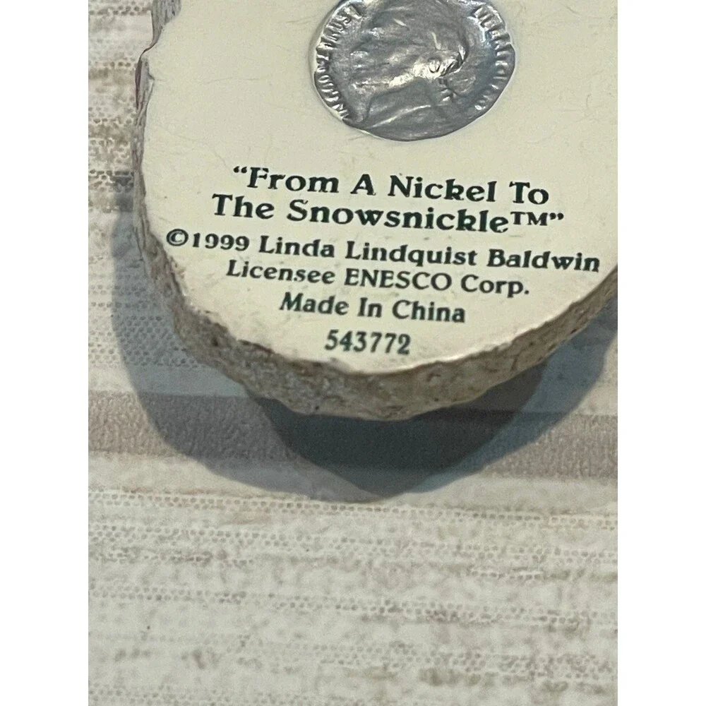 1999 Snowsnickel brooch, pen, and earrings set from a nickel to the snowsnickel